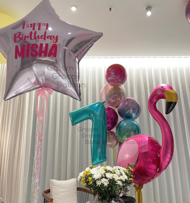 Misha Kapoor 7th birthday decorations. Credit - Grromgroomballon
