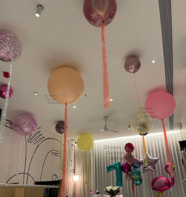 Misha Kapoor 7th birthday decorations. Credit - Grromgroomballon

