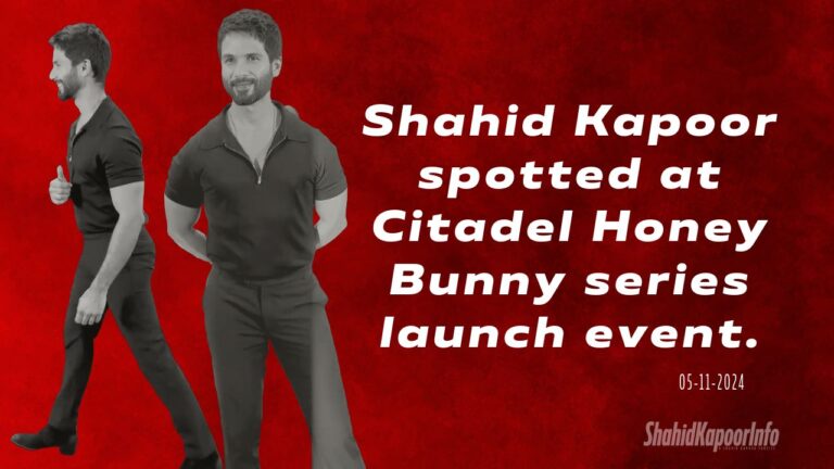 Shahid Kapoor at Citadel: Honey Bunny screening.