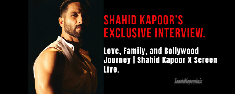 Shahid Kapoor during an exclusive Screen Live interview.