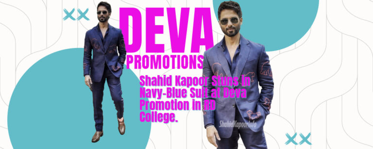 Shahid Kapoor stylish in a navy-blue suit with black sunglasses at RD College.
