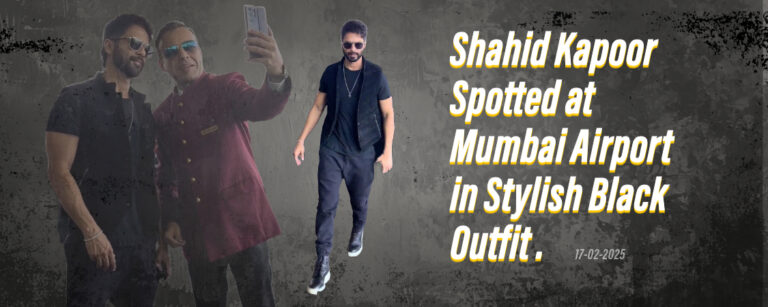 Shahid Kapoor at Mumbai Airport in a black outfit.