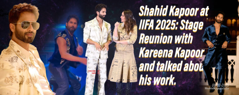 Shahid Kapoor and Kareena Kapoor at IIFA 2025 stage.